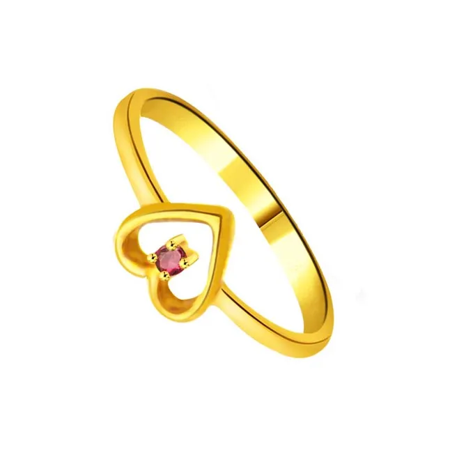 Classic Real Ruby Heart Shape Ring (SDR984)