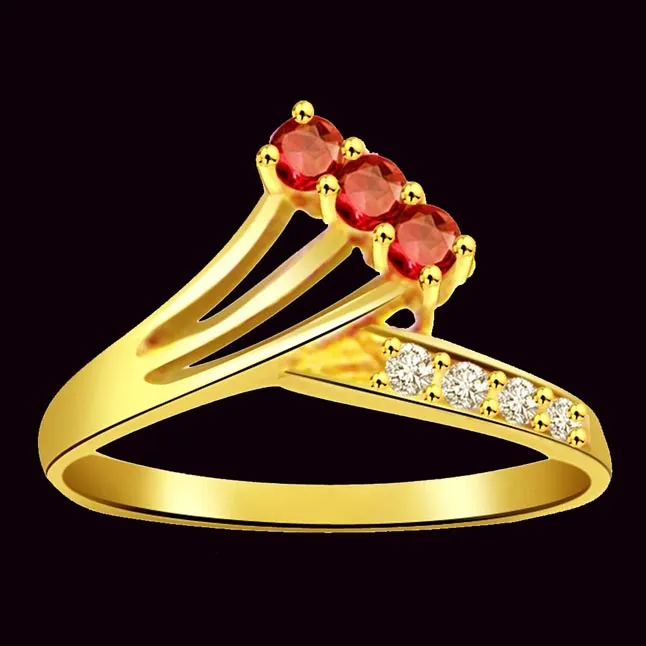 Classic Real Diamond & Ruby Ring (SDR987)