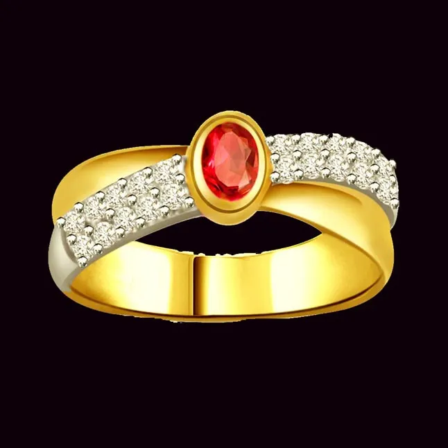 Real Diamond & Ruby Gold Ring (SDR994)