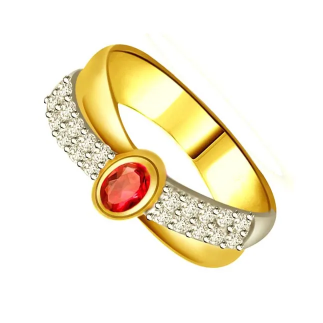 Real Diamond & Ruby Gold Ring (SDR994)