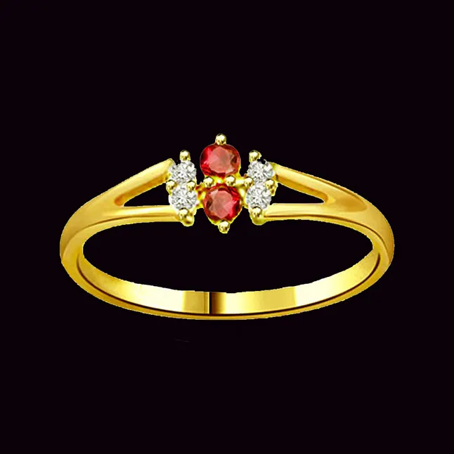 0.12cts Real Diamond & Ruby Ring (SDR995)