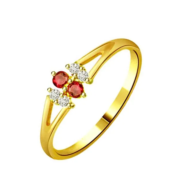0.12cts Real Diamond & Ruby Ring (SDR995)