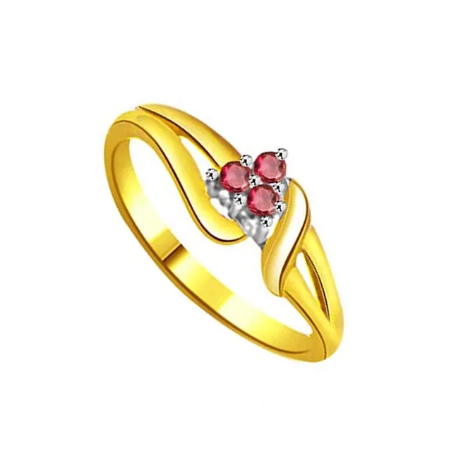 Flower Shape Real Red Ruby Ring (SDR996)