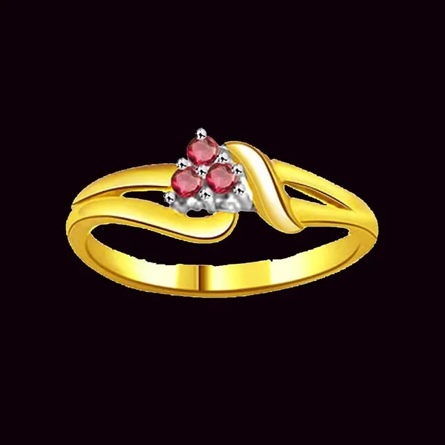 Flower Shape Real Red Ruby Ring (SDR996)