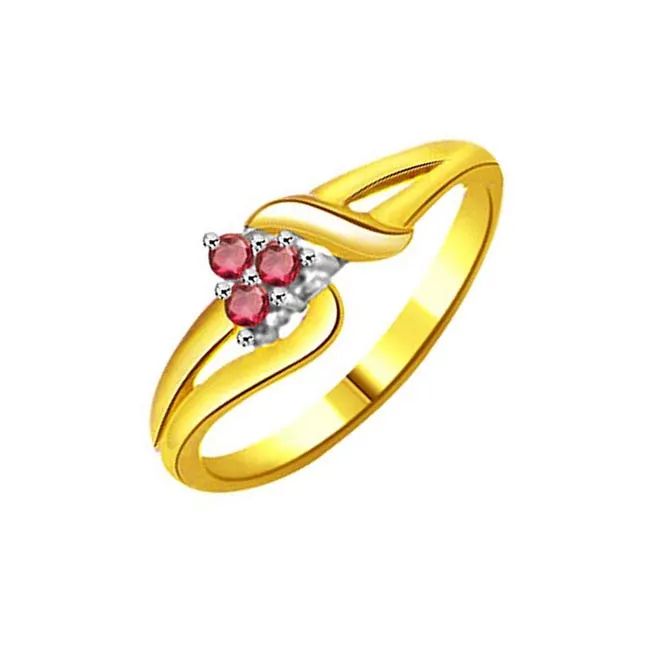 Flower Shape Real Red Ruby Ring (SDR996)