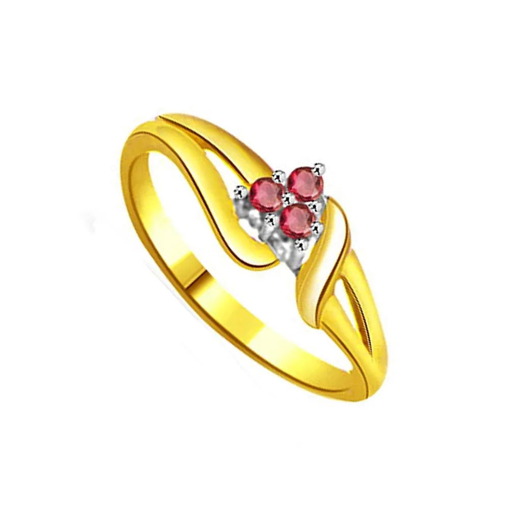 Flower Shape Ruby rings SDR996