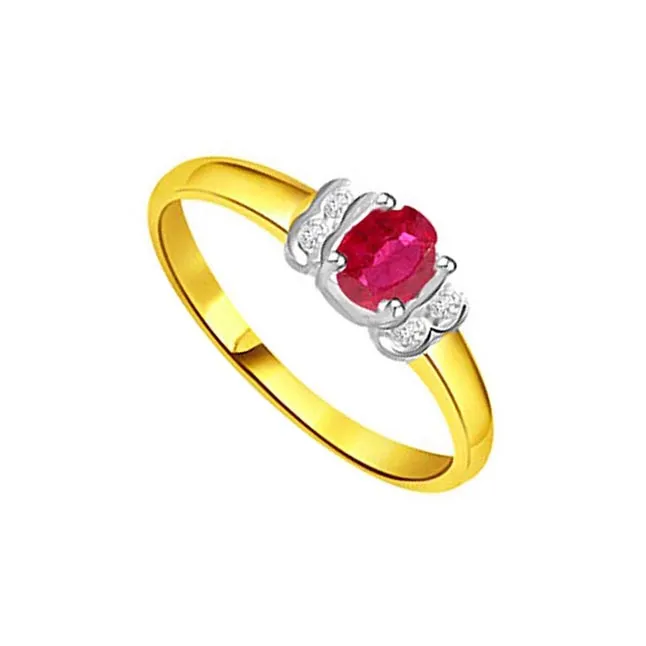 Trendy Real Diamond & Ruby Ring (SDR997)