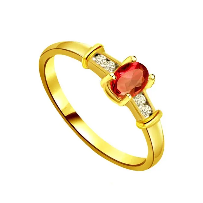 Classic Real Red Ruby & Diamond Ring (SDR999)