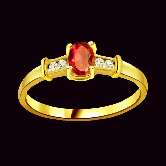 Classic Real Red Ruby & Diamond Ring (SDR999)