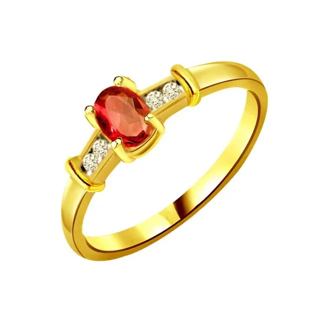 Classic Real Red Ruby & Diamond Ring (SDR999)