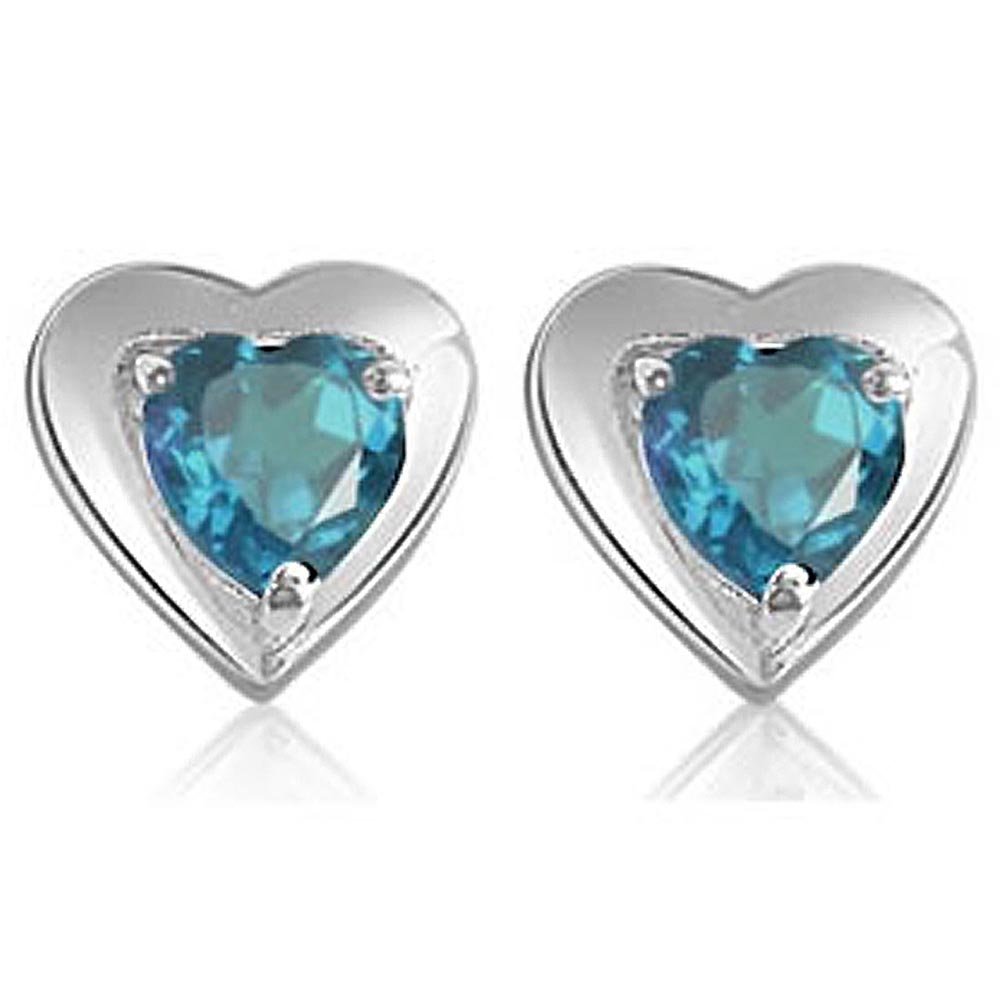 Heart Shaped Blue Topaz Earring & Pendnat With Chains Surat Diamond