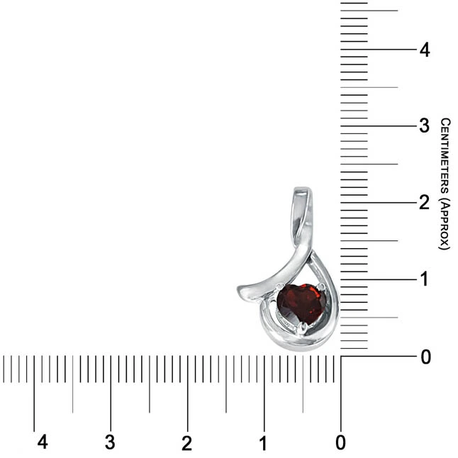Heart Shaped Red Garnet & Sterling Silver Pendant with Silver Finished Chain for Girls (SDS131)
