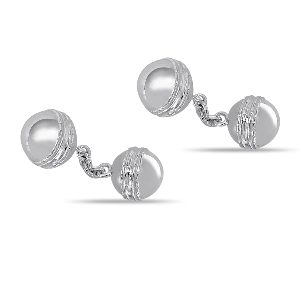 Silver Cricket Ball Cufflinks