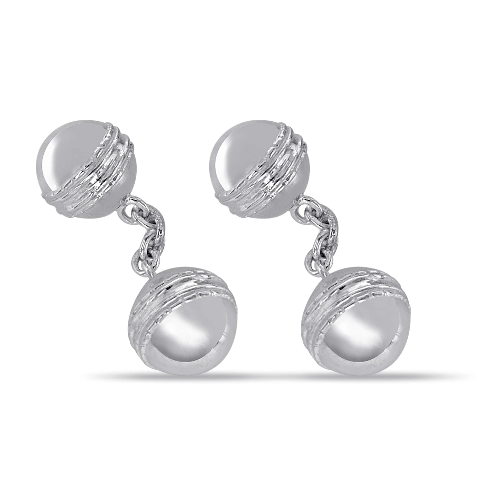 Silver Cricket Ball Cufflinks