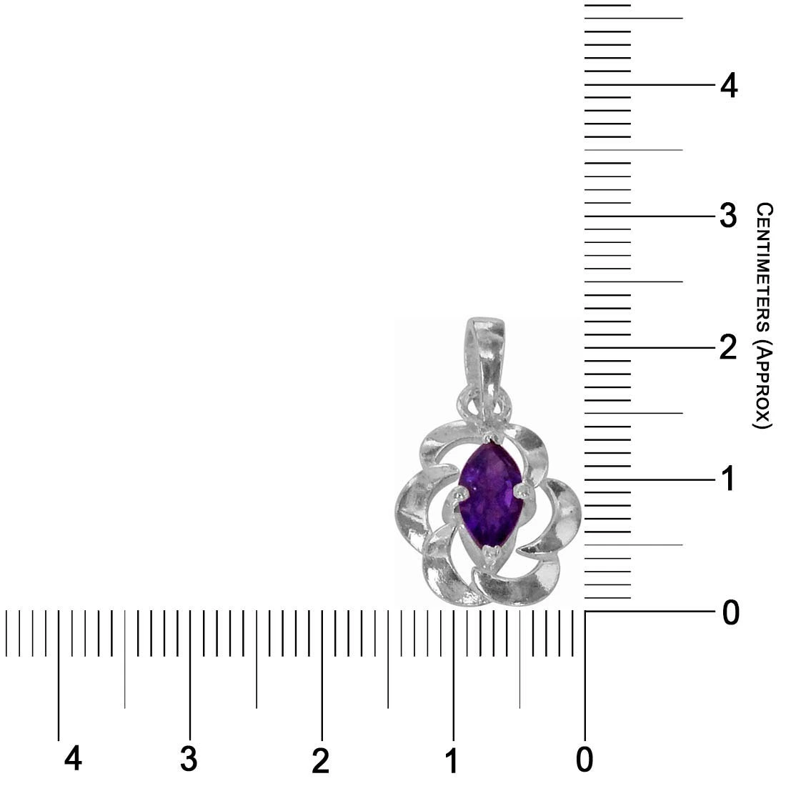 Marquise Shape Purple Amethsyt & Sterling Silver Pendant with Silver Finished Chain for Girls (SDS148)