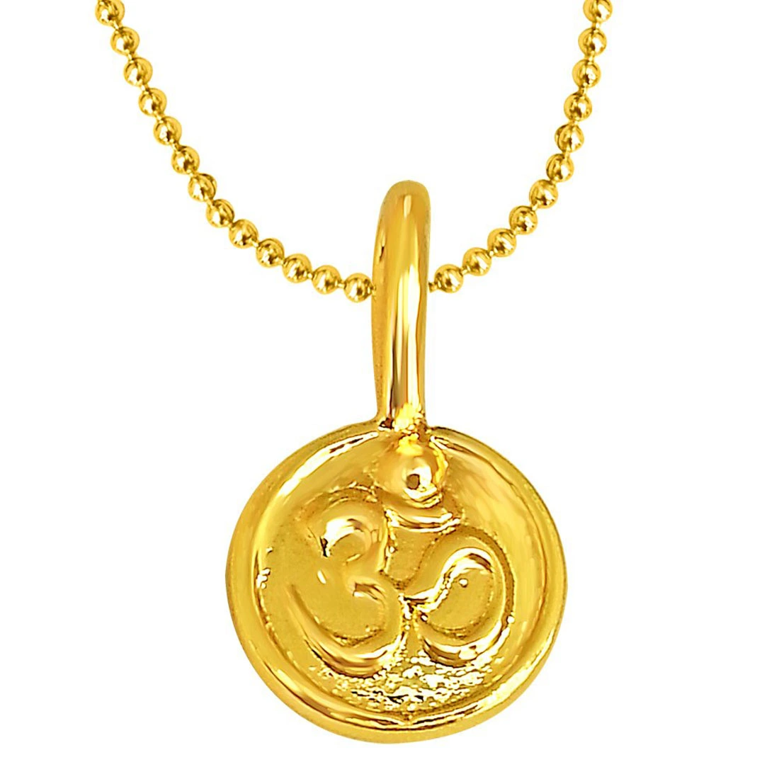 OM Shaped Gold Plated Sterling Silver Pendant with Gold Plated Chain for All (SDS190)