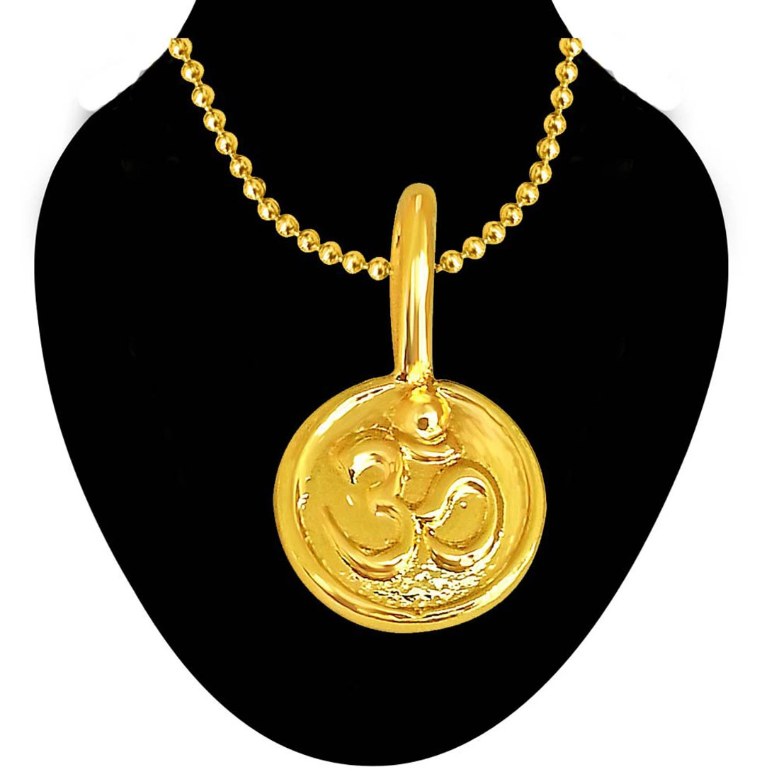 OM Shaped Gold Plated Sterling Silver Pendant with Gold Plated Chain for All (SDS190)