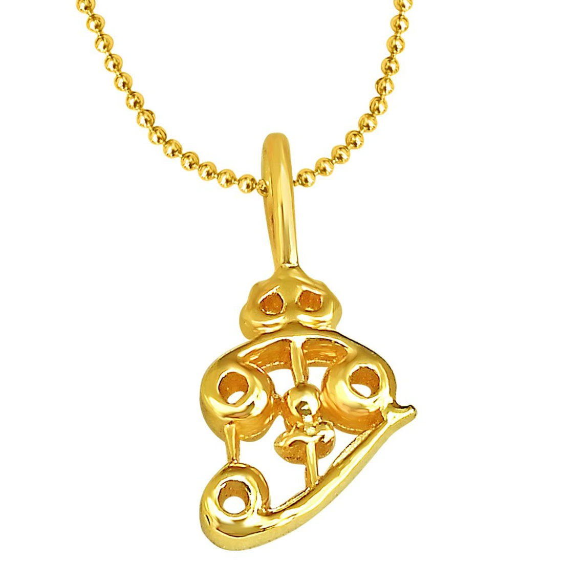Shiva's Trishul Religious Gold Plated Pendant in Sterling Silver with Gold Plated Chain for All (SDS192)