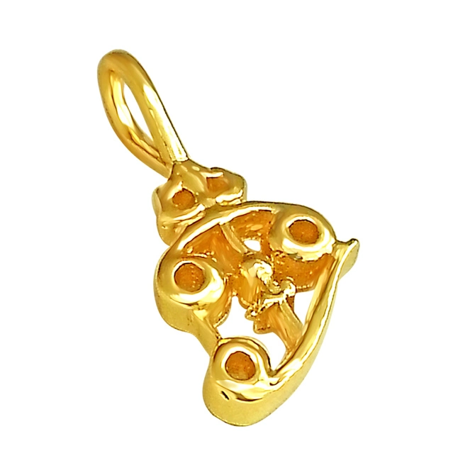 Shiva's Trishul Religious Gold Plated Pendant in Sterling Silver with Gold Plated Chain for All (SDS192)