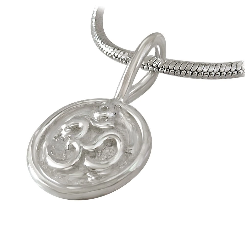 OM Pendant in Sterling Silver with Silver Finished Chain for Children (SDS200)
