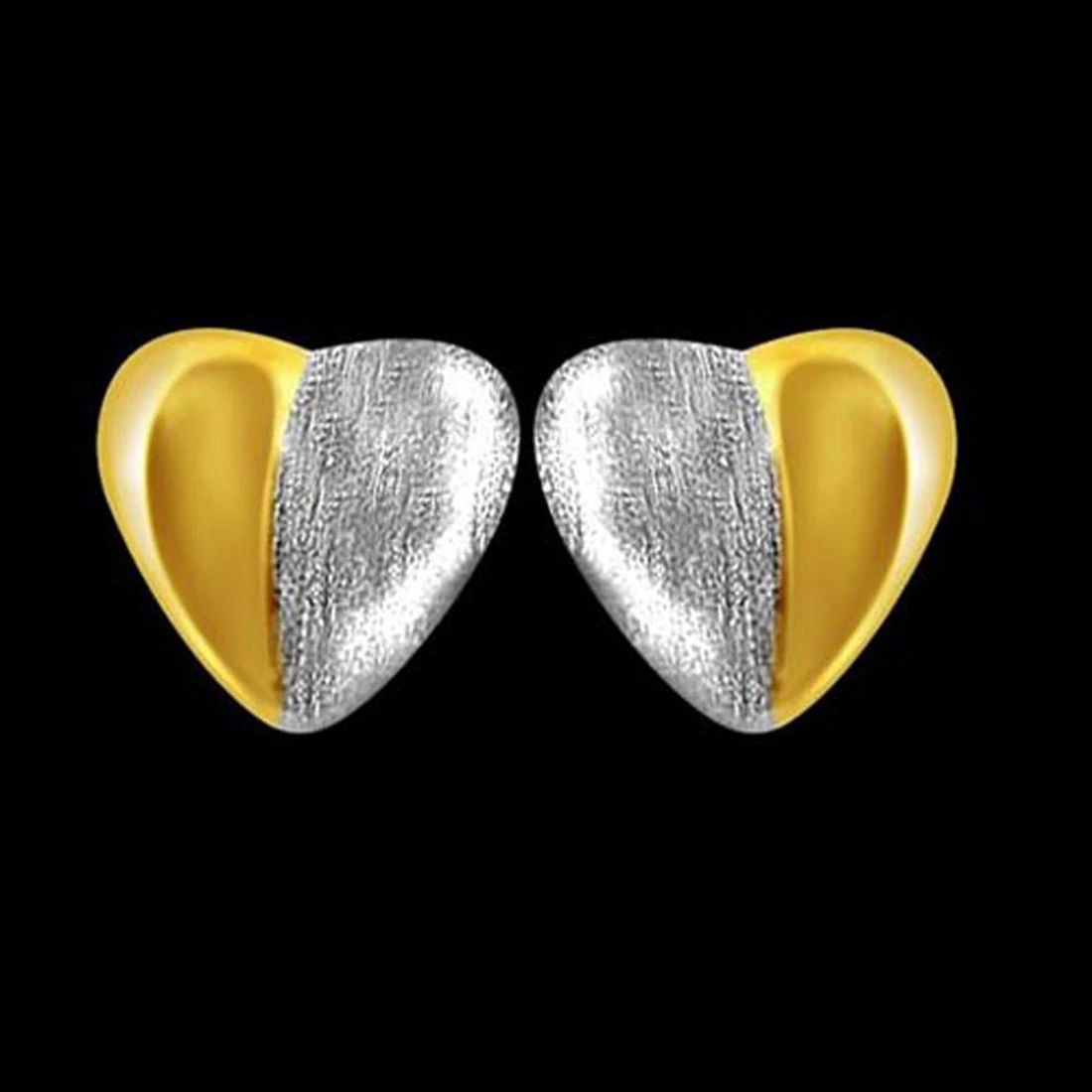 Discover the Magic of Dual Plated Heart Shaped Sterling Silver Earrings for Women (SDS21)