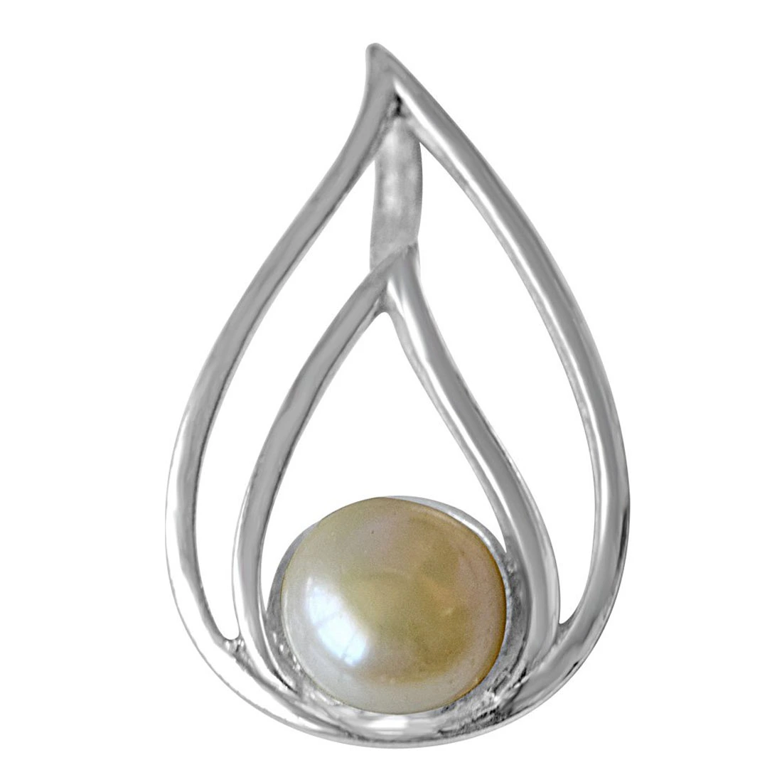 Pearl Drop Sterling Silver Pendant with 18 IN Chain for Women (SDS232)