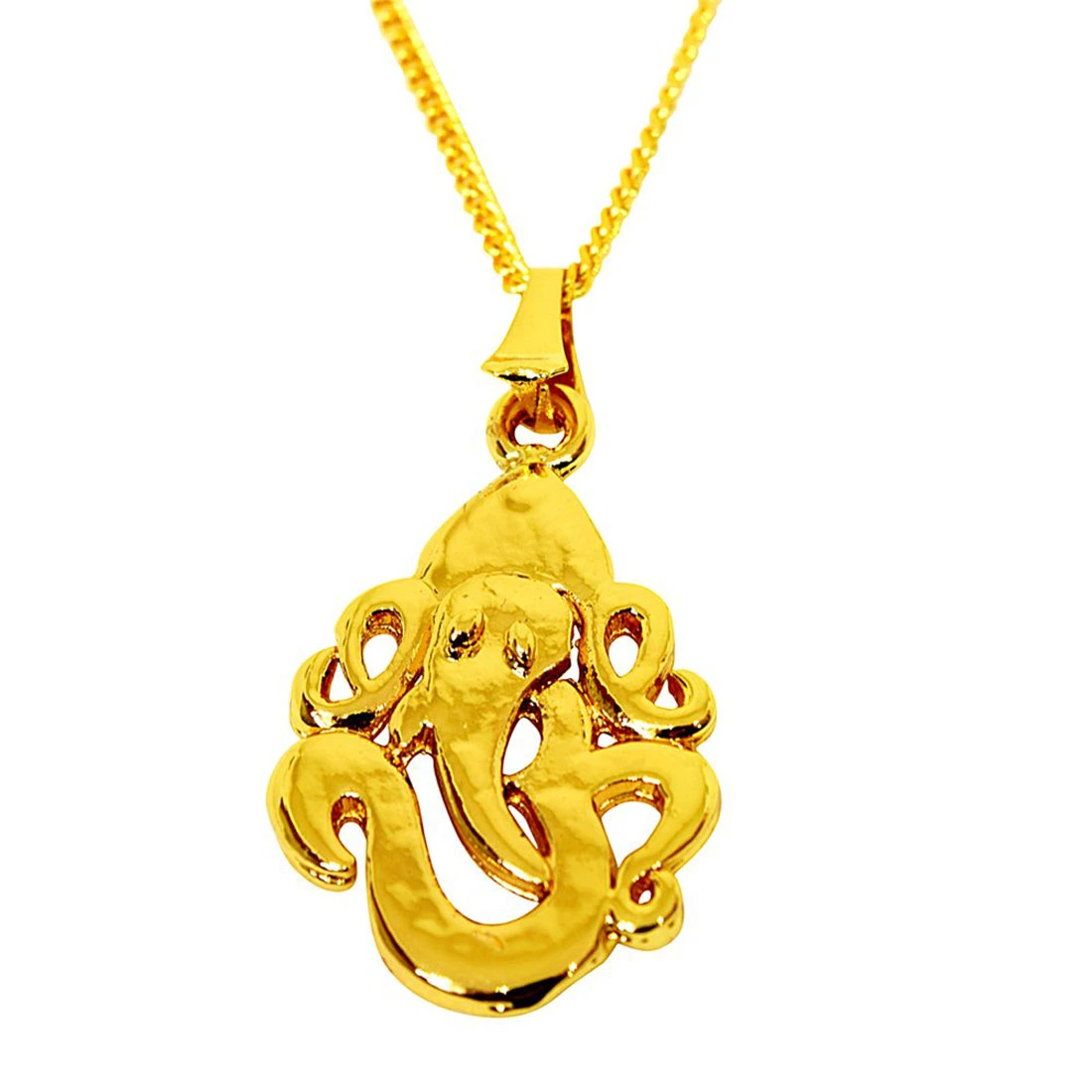 Ganpati Bappa Gold Plated Religious Pendant with Chain (SDS268)