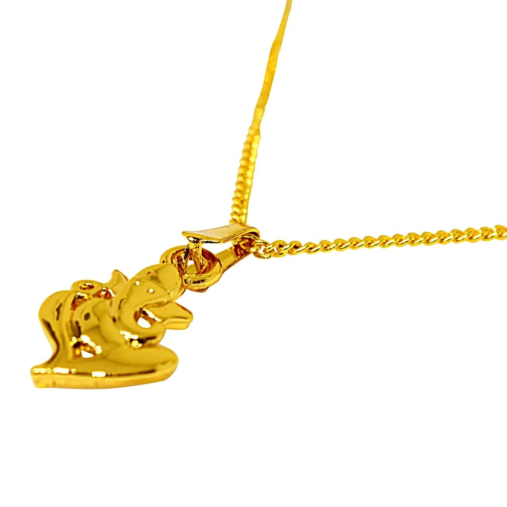 Ganapati Religious Gold Plated Pendant with Chain (SDS273)
