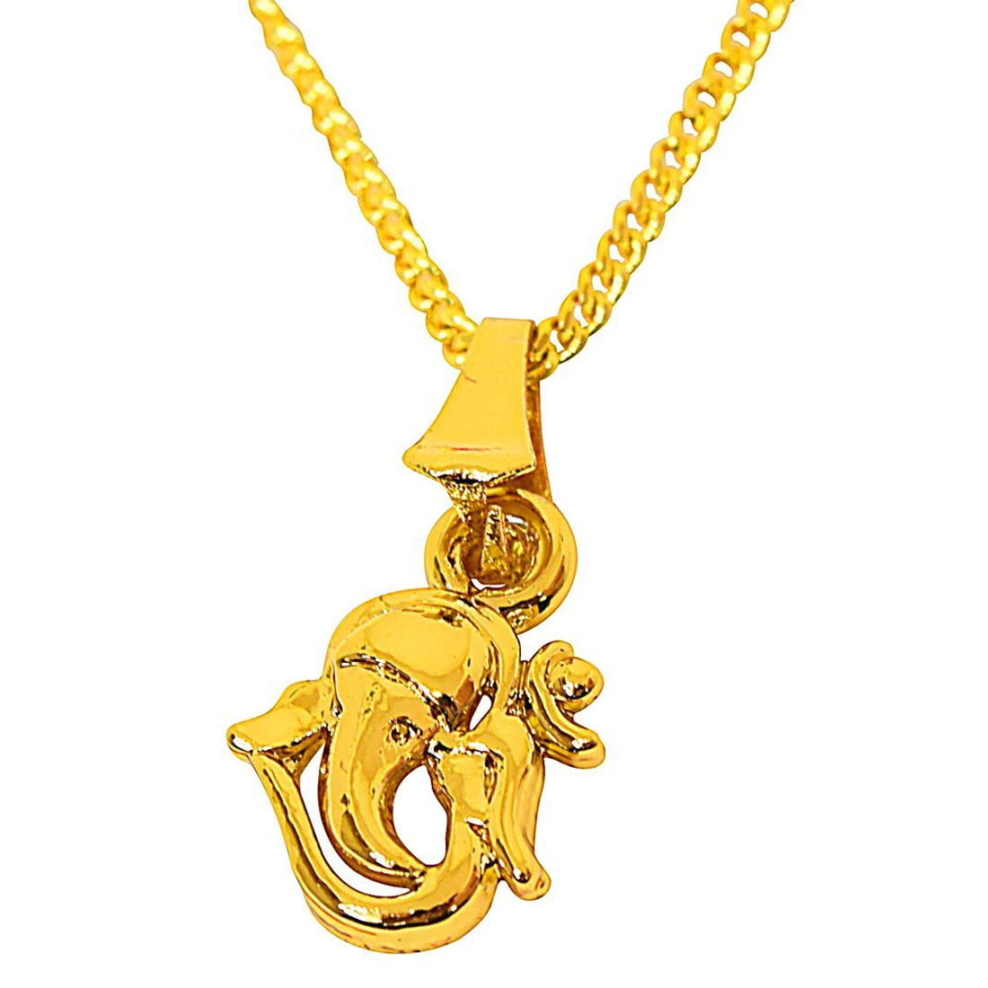 Mini Ganpati Gold Plated Religious Pendant with Chain (SDS274)