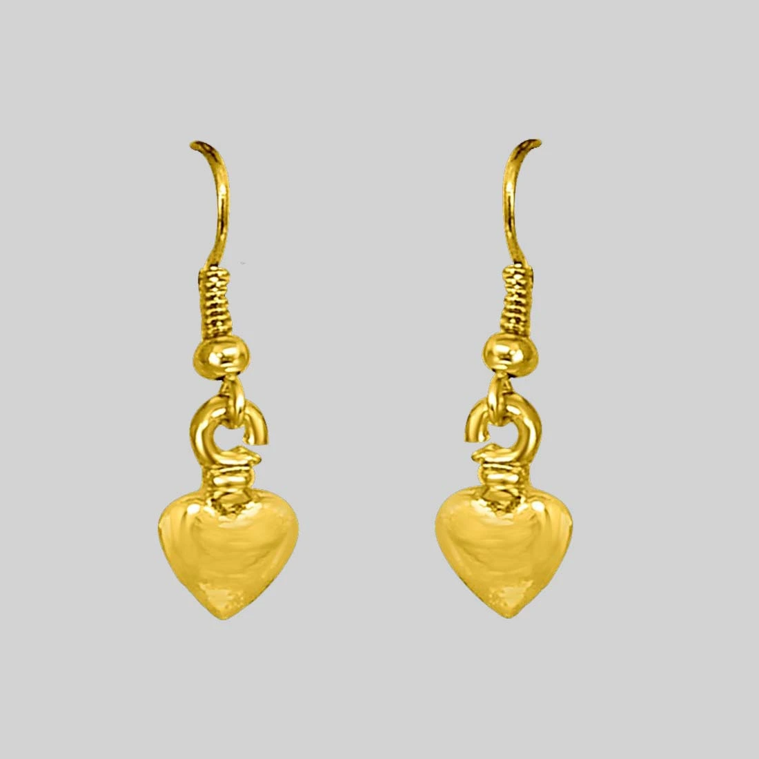 Heart Shaped Gold Plated Wire Hanging Earrings for Girls (SDS292)