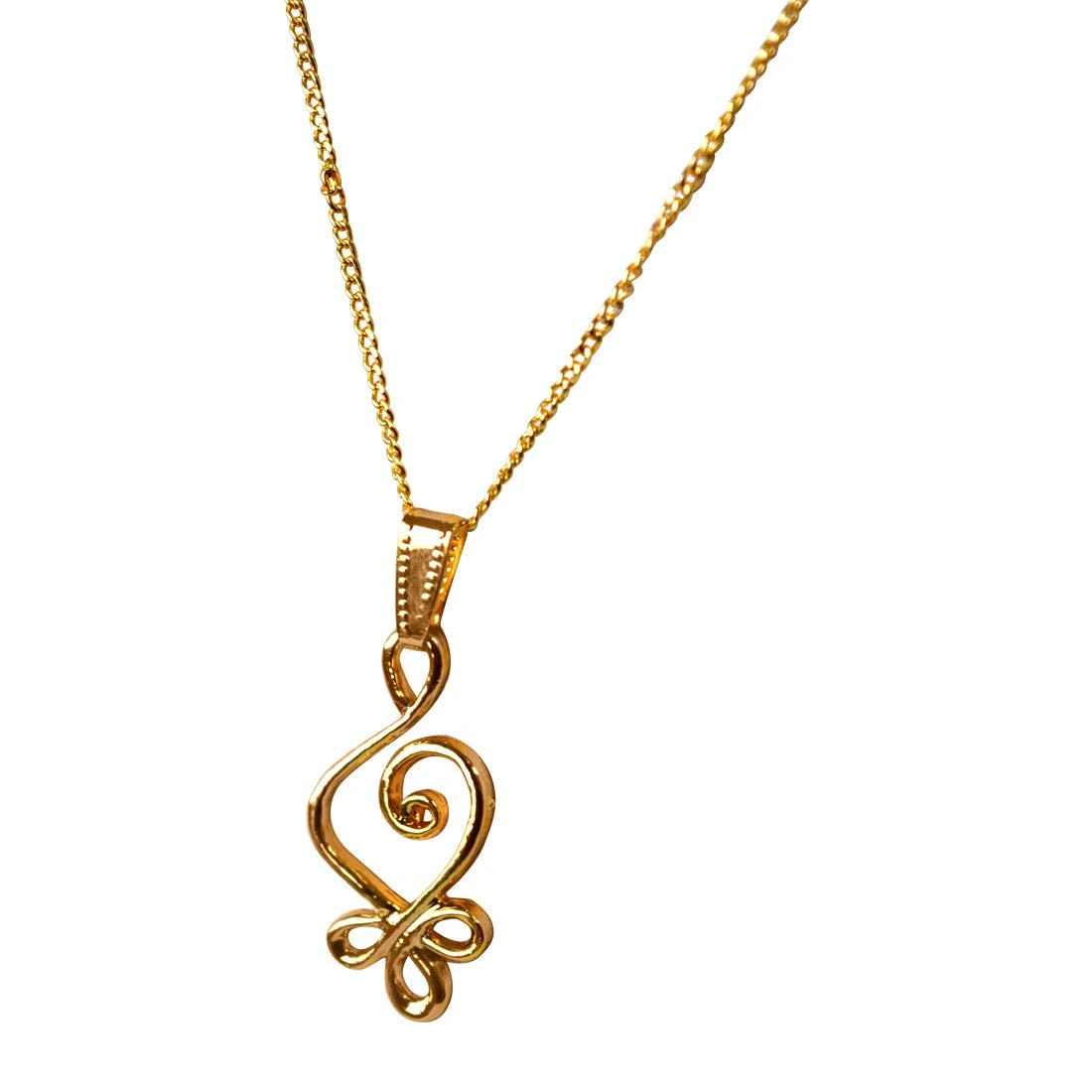 Hanging Curves - Gold Plated Pendant for Everyday wear for Women (SDS316)