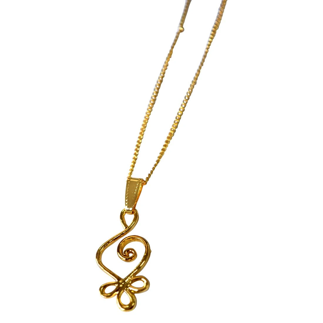 Hanging Curves - Gold Plated Pendant for Everyday wear for Women (SDS316)