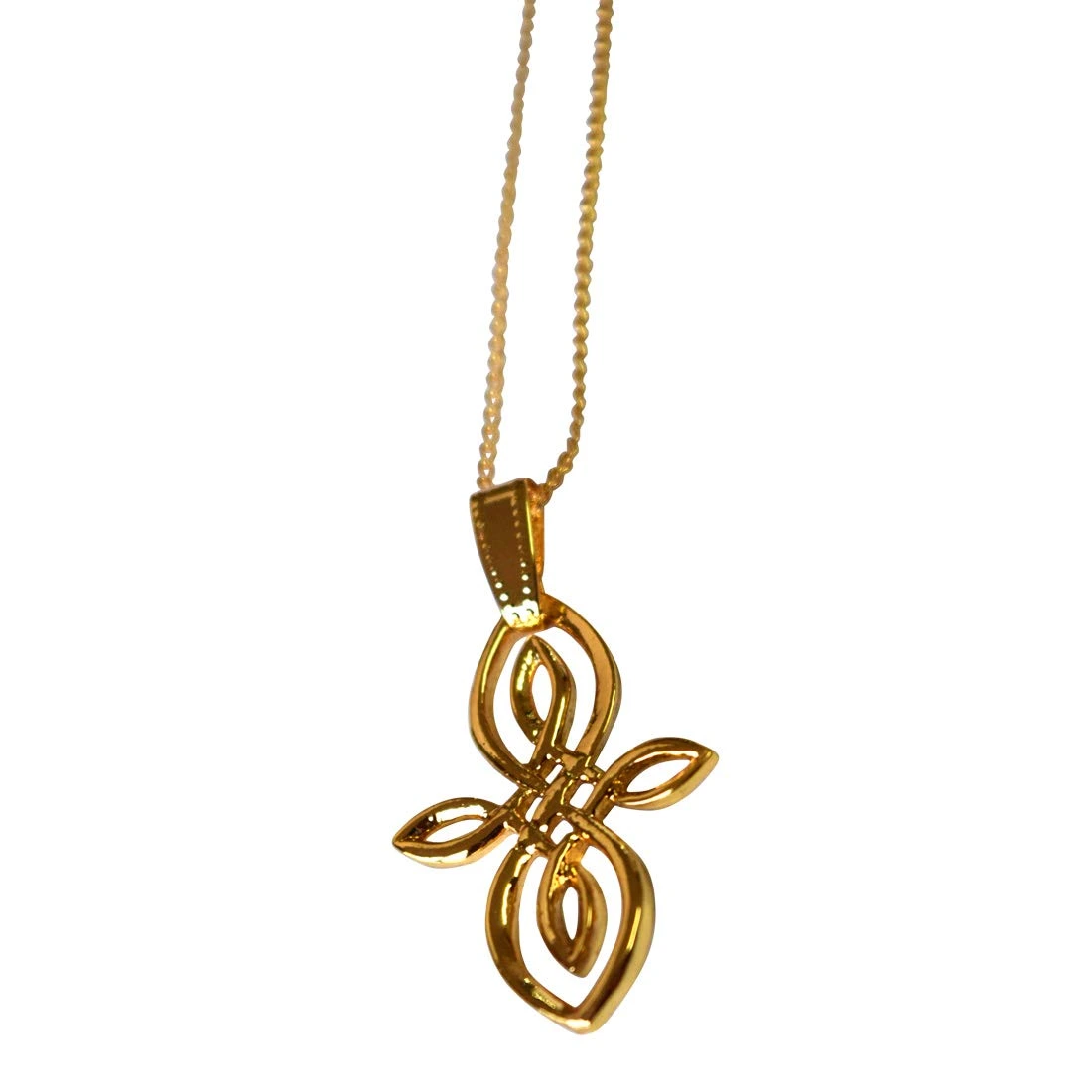 Party Wear Fancy Shape Gold Plated Pendant with Chain (SDS317)