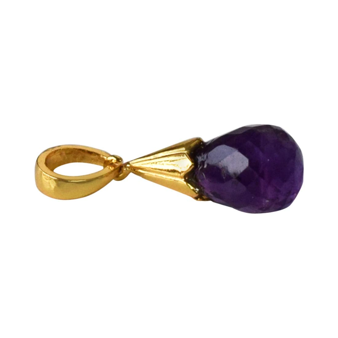 6.99cts Real Purple Drop shaped Amethyst Pendant in 92.5 Sterling Silver for Women (SDS318-6.99cts)