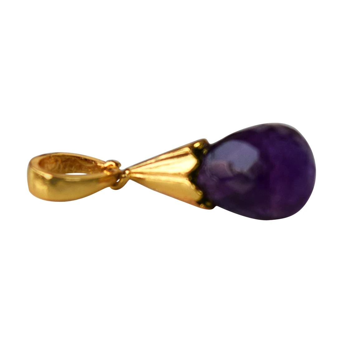 6.99cts Real Purple Drop shaped Amethyst Pendant in 92.5 Sterling Silver for Women (SDS318-6.99cts)