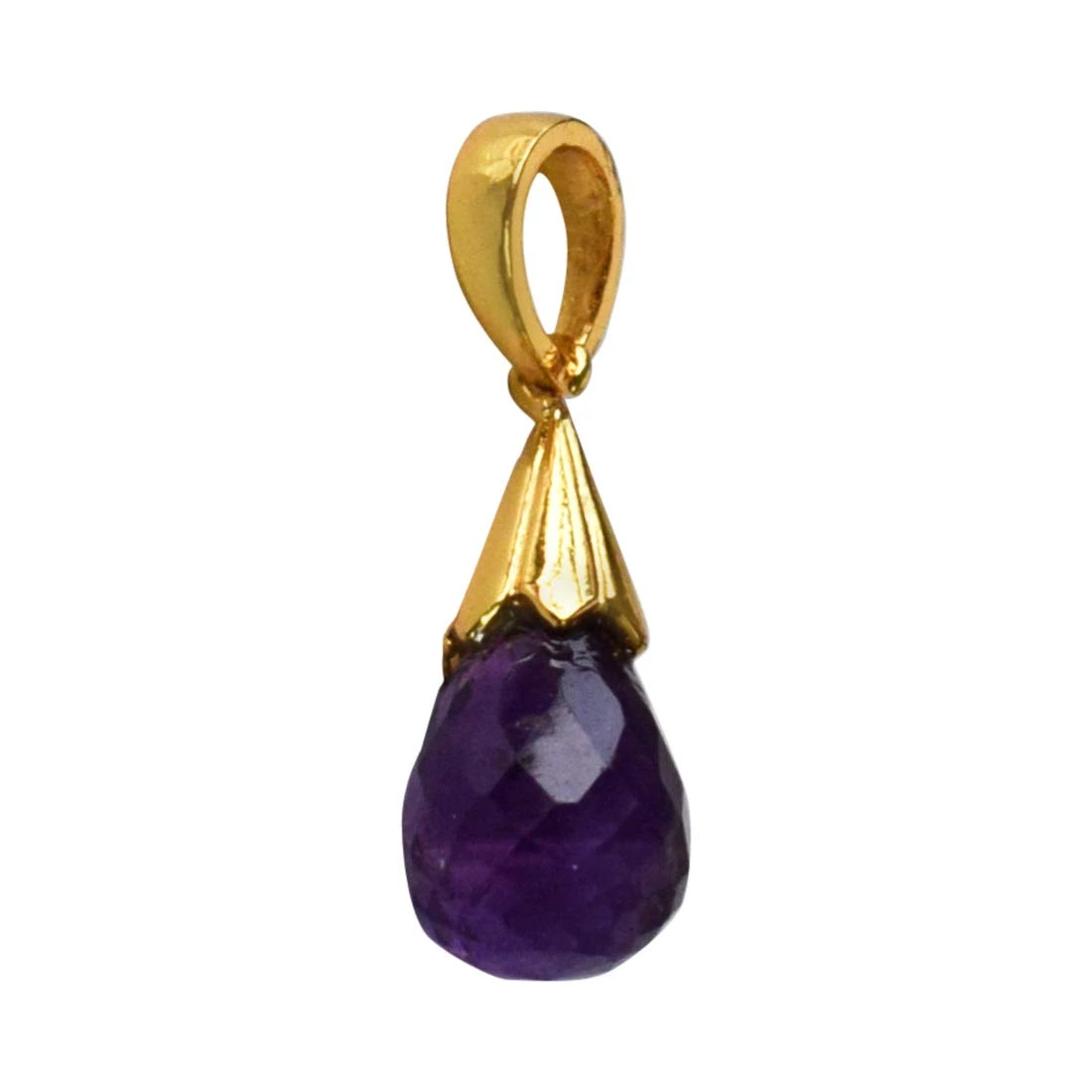 6.99cts Real Purple Drop shaped Amethyst Pendant in 92.5 Sterling Silver for Women (SDS318-6.99cts)