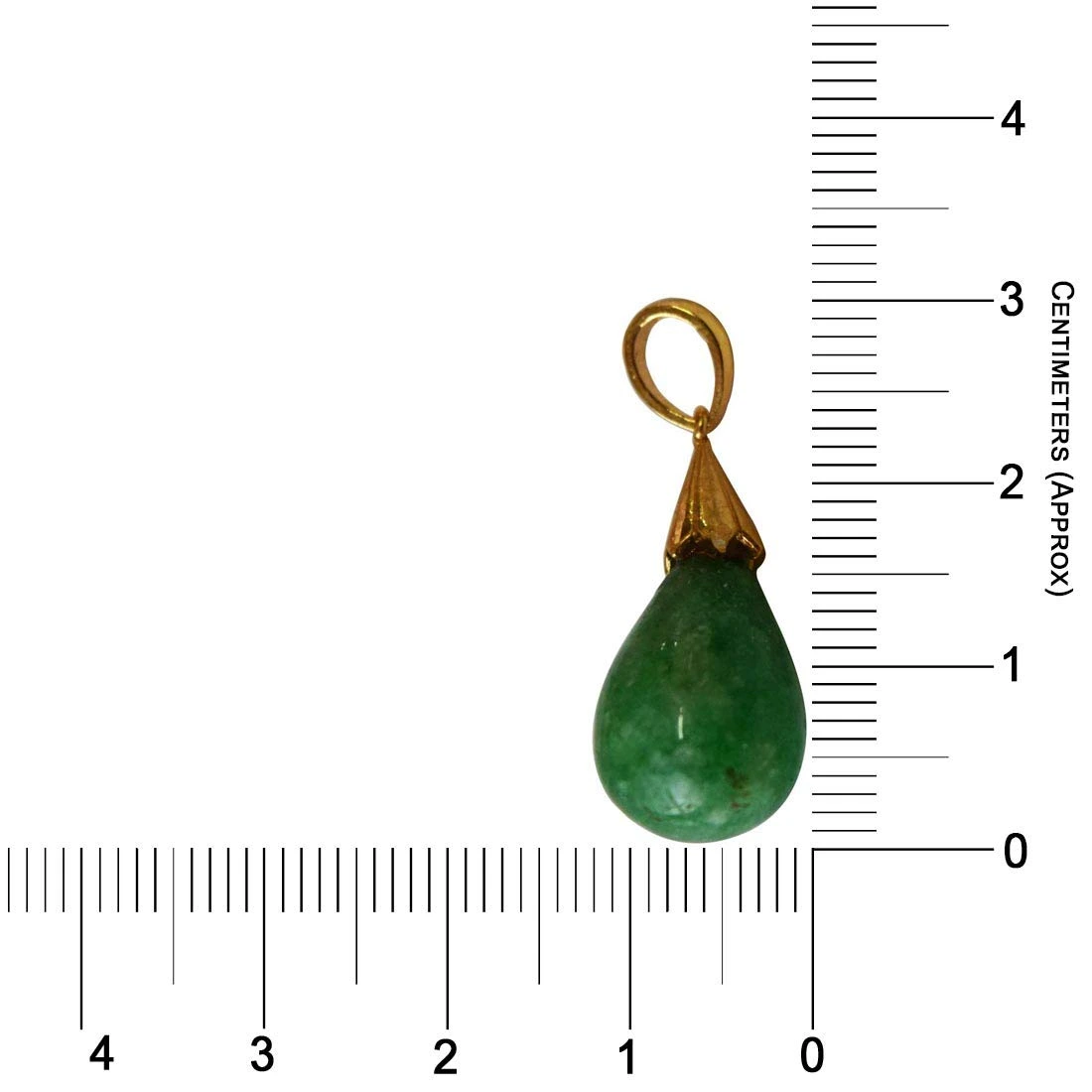13.68 cts Real Drop Green Onyx Sterling Silver Pendant with Gold Finished Chain for Women (SDS319-13.68cts)