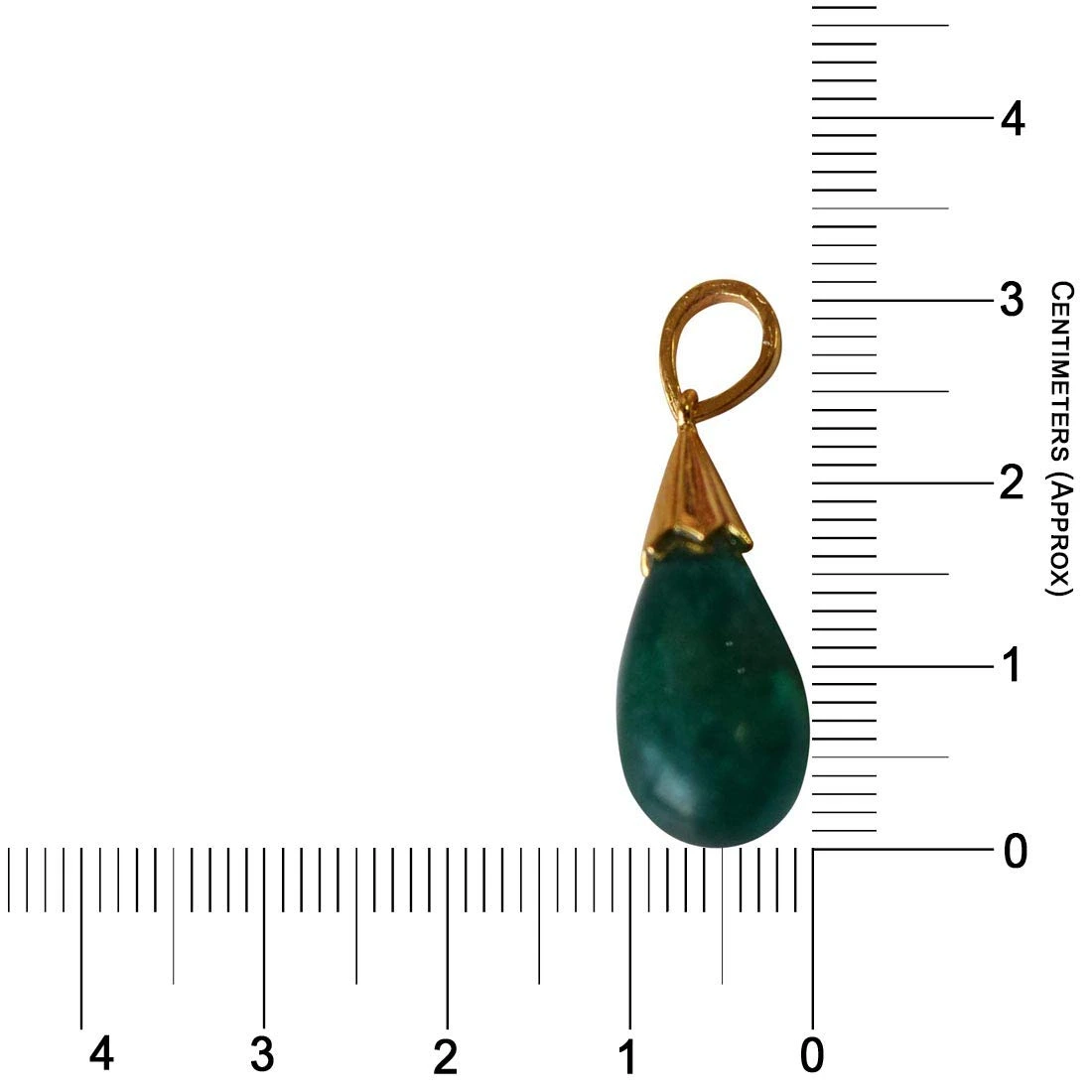 19.30 cts Real Drop Green Onyx Sterling Silver Pendant with Gold Finished Chain for Women (SDS319-19.38cts)