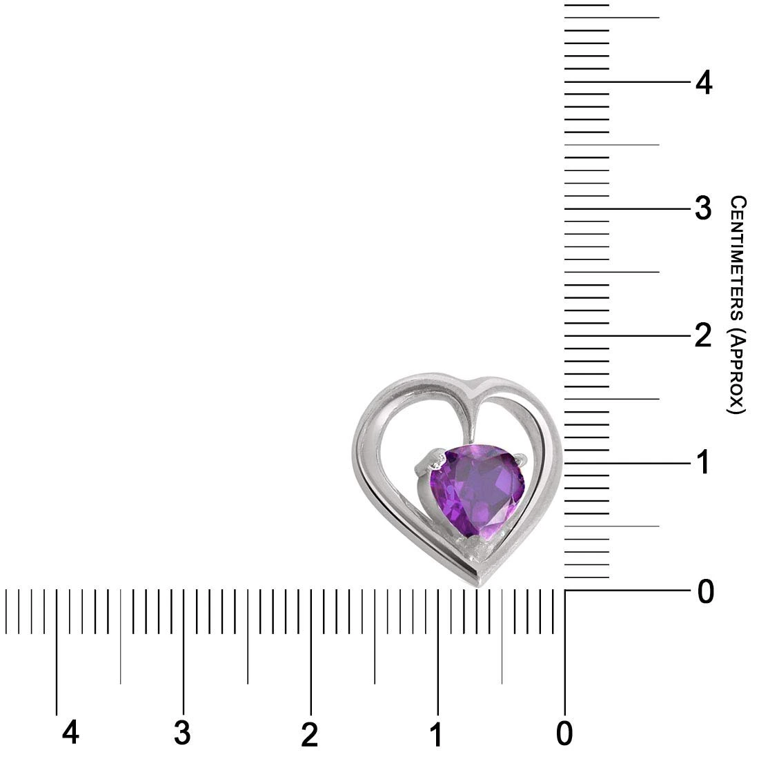 Heart Shape Purple Amethyst & Sterling Silver Pendant for Girls (SDS48)