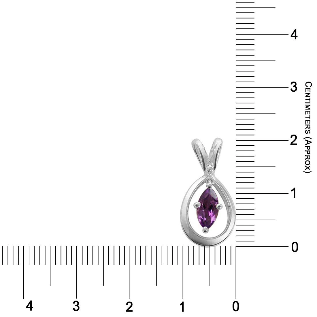 Exceptional - Marquise Shaped Amethyst & Sterling Silver Pendant for Girls (SDS58)