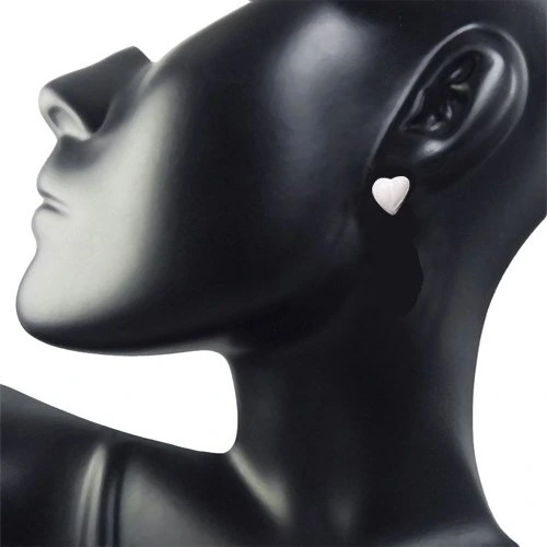 Heart Shaped Sterling Silver Earrings for Girls (SDS5)