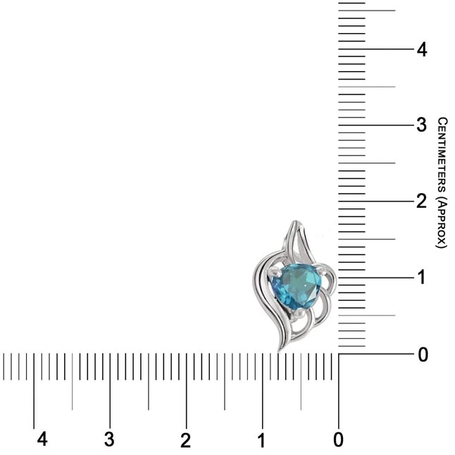 Heart Shape Blue Topaz & Sterling Silver Pendant with Silver Finished chain for Girls (SDS68)