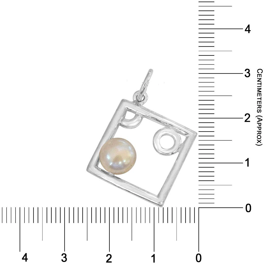 Pearl Delight - Square Shaped Real Pearl and Sterling Silver Pendant with Silver Finished Chain for Girls (SDS79)