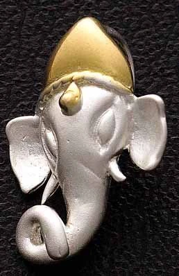 Two-tone Ganesh Pendant  - SDS8 - Silver Pendant