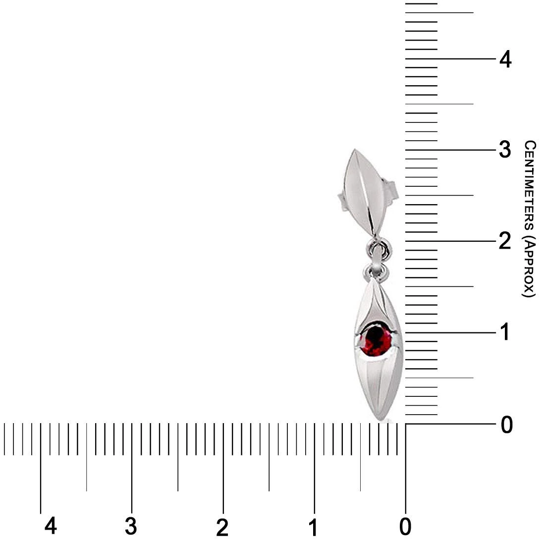 Adoration - Oval Shaped Red Garnet & Sterling Silver Hanging Earrings for Women (SDS85)