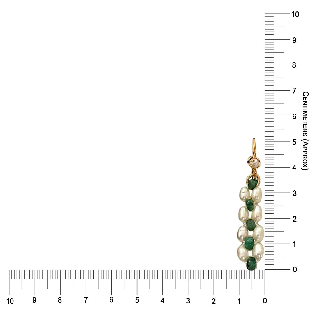 Real Emerald beads & Rice Pearl Hanging Earrings for Women (SE125)