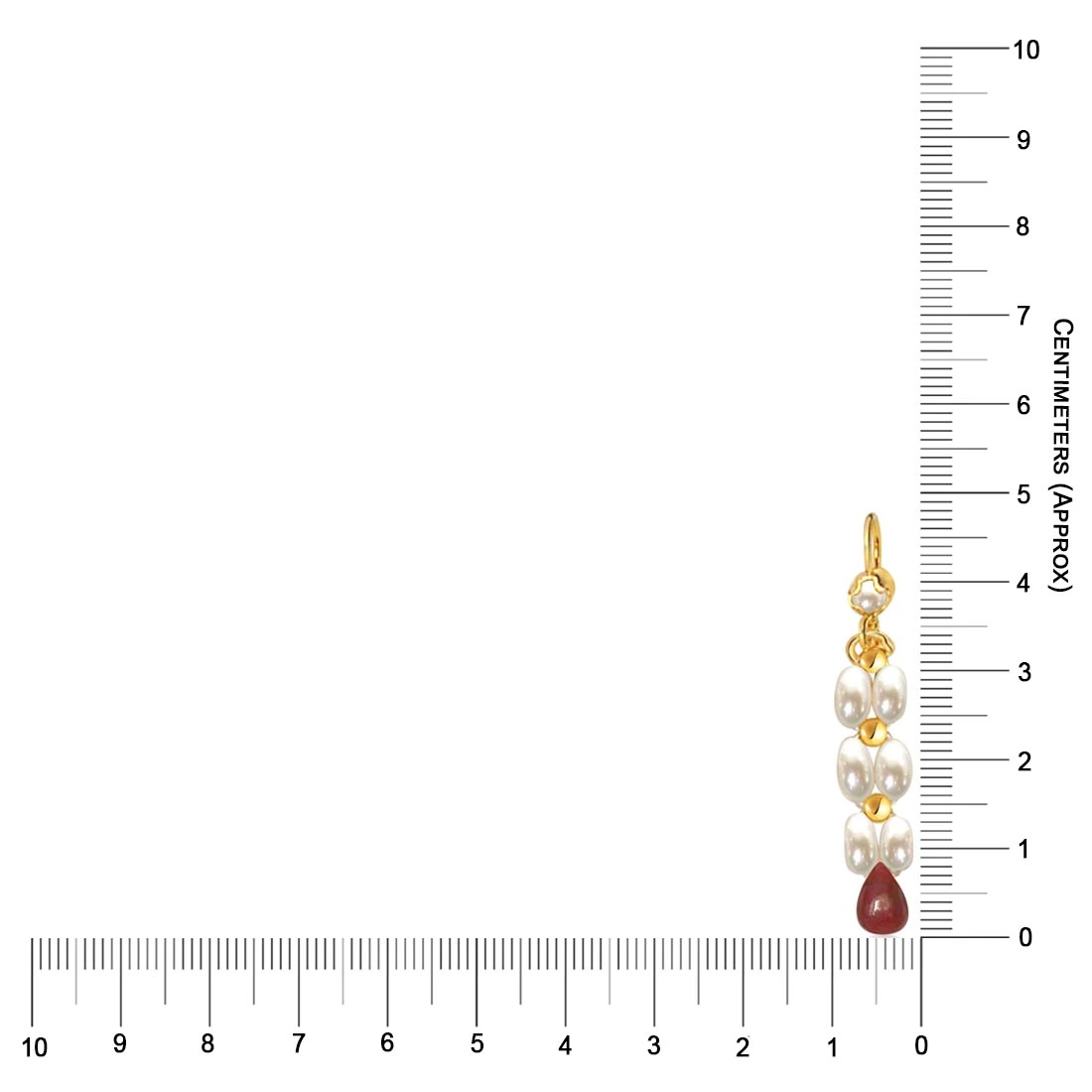 Dangling Real Rice Pearl, Drop Ruby Earrings for Women (SE126)