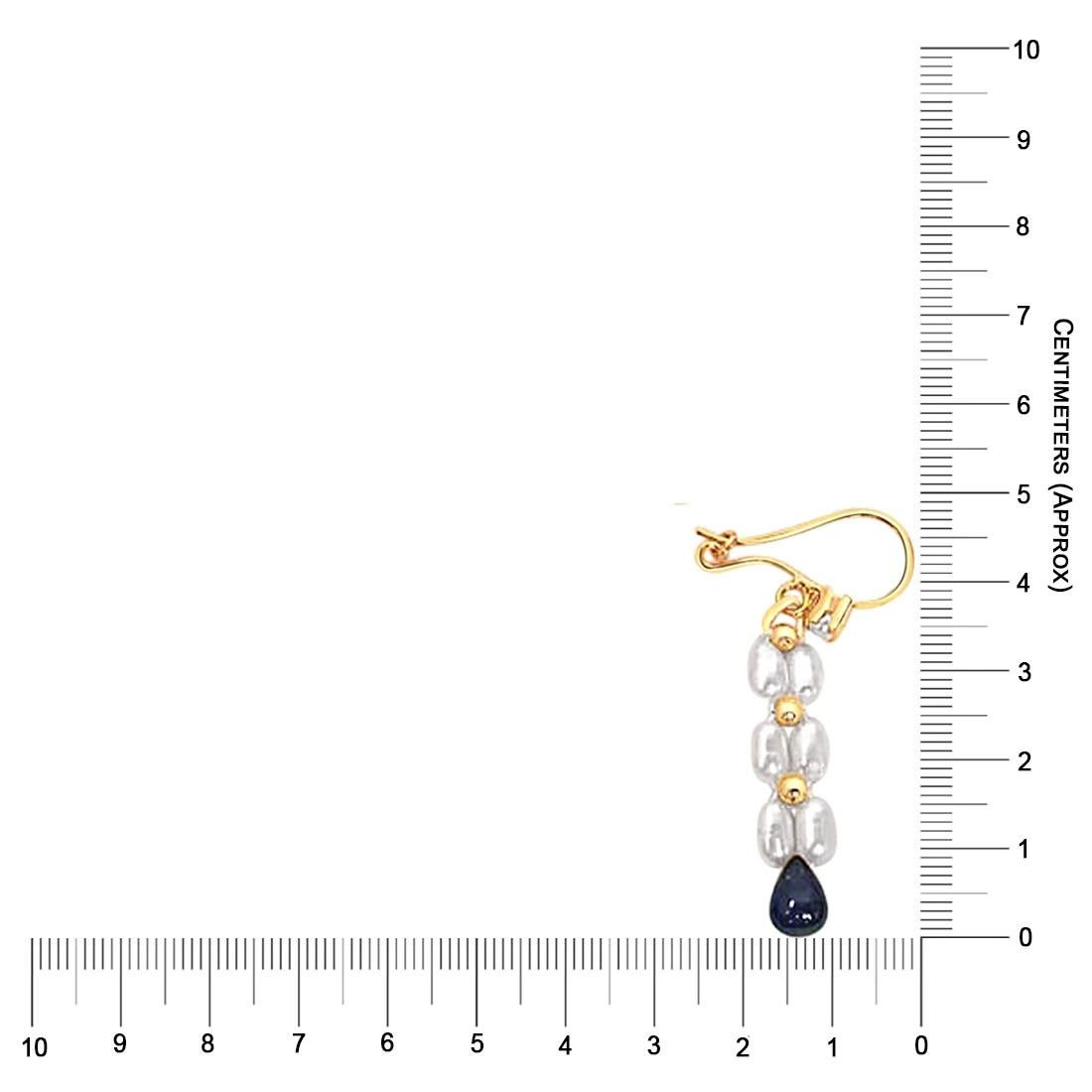 Real Drop Sapphire & Rice Pearl Hanging Earrings for Women (SE127)