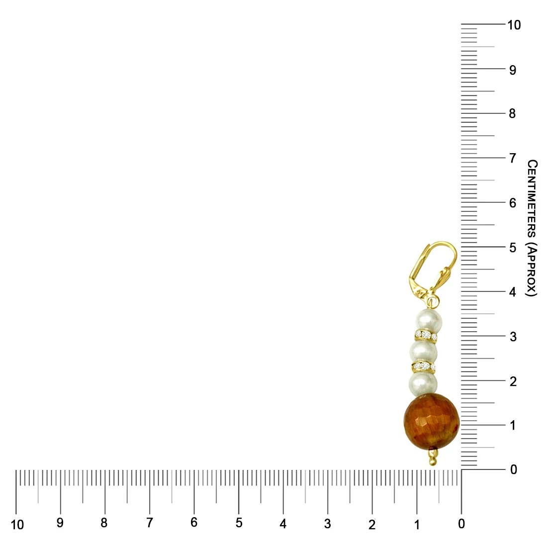 Trendy Tiger Eye & Imitation Shell Pearl hanging Earrings for Women (SE174)