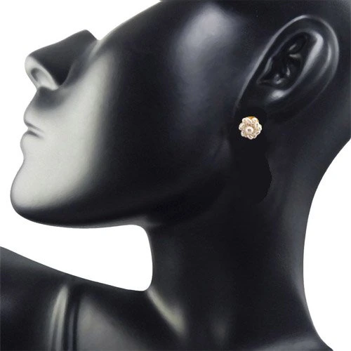 Lustrous Pearl Beauties - Real Rice Pearl Kuda Jodi Earring for Women (SE17)